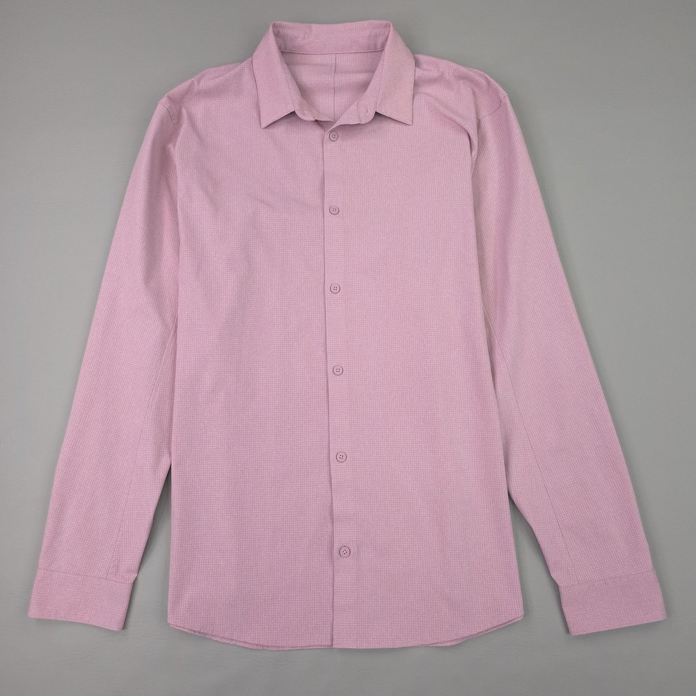 Lululemon Shirt Mens XXL Pink Check Long Sleeve Button Up New Venture Casual - Picture 3 of 14